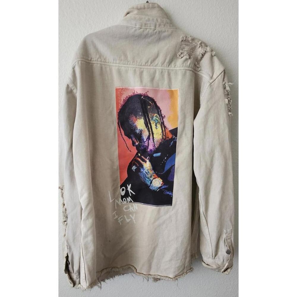 MENS VICTORIOUS DENIM Jacket Beige Travis Scott XL